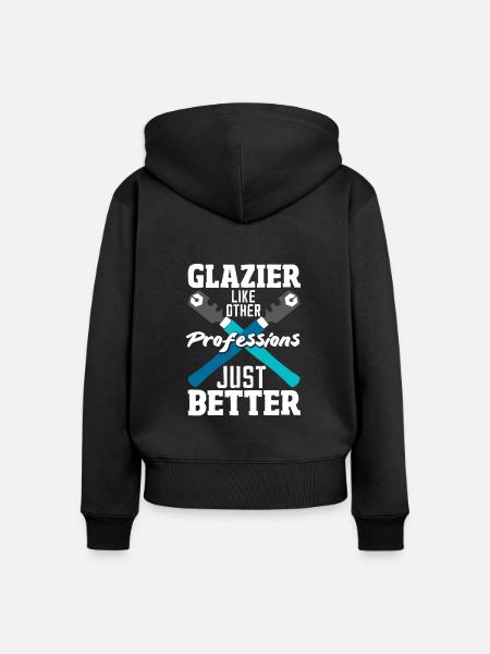 Glaser Geschenk - Frauen Premium Bio Zip Hoodie - Schwarz