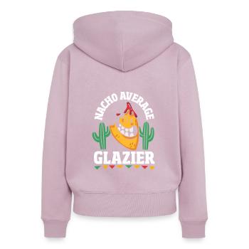 Glaser Geschenk - Frauen Premium Bio Zip Hoodie - Altrosa - Hinten - Julia (174cm)