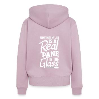 Glaser Geschenk - Frauen Premium Bio Zip Hoodie - Altrosa - Hinten - Julia (174cm)