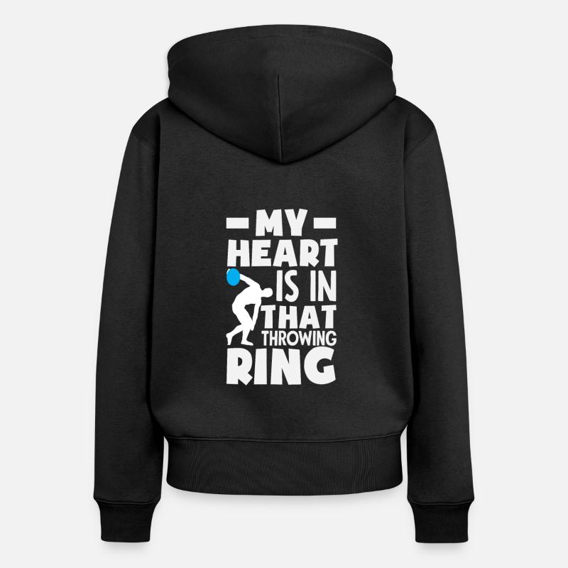 Lancer du disque Athlète Cadeau d’athlète - Sweat à capuche zippé Premium bio Femme - noir