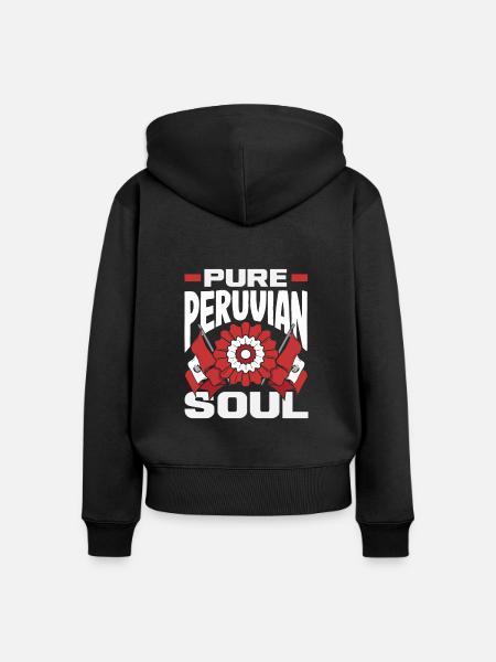 Peru Peruaner Geschenk - Frauen Premium Bio Zip Hoodie - Schwarz