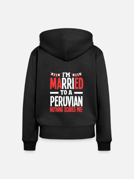 Peru Peruaner Geschenk - Frauen Premium Bio Zip Hoodie - Schwarz