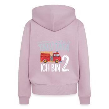 Tatütata Feuerwehr 2. Geburtstag - Frauen Premium Bio Zip Hoodie - Altrosa - Hinten - Julia (174cm)