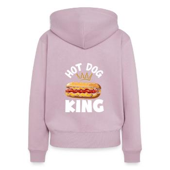 Hot Dog King Krönung Essen Spaß - Frauen Premium Bio Zip Hoodie - Altrosa - Hinten - Julia (174cm)