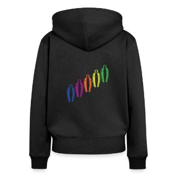 Lustiger Barkeeper Spruch Barkeeper Geschenk - Frauen Premium Bio Zip Hoodie - Schwarz - Hinten - Julia (174cm)