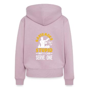 Lustiger Barkeeper Spruch Barkeeper Geschenk - Frauen Premium Bio Zip Hoodie - Altrosa - Hinten - Julia (174cm)