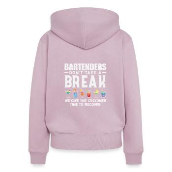 Lustiger Barkeeper Spruch Barkeeper Geschenk - Frauen Premium Bio Zip Hoodie - Altrosa - Hinten - Julia (174cm)