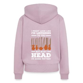 Lustiges Töpfer Töpfern Geschenk Geschenkidee - Frauen Premium Bio Zip Hoodie - Altrosa - Hinten - Julia (174cm)