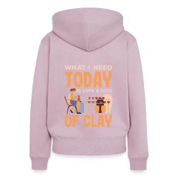 Lustiges Töpfer Töpfern Geschenk Geschenkidee - Frauen Premium Bio Zip Hoodie - Altrosa - Hinten - Julia (174cm)