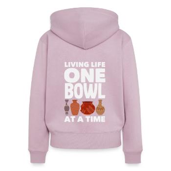 Lustiges Töpfer Töpfern Geschenk Geschenkidee - Frauen Premium Bio Zip Hoodie - Altrosa - Hinten - Julia (174cm)