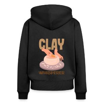 Lustiges Töpfer Töpfern Geschenk Geschenkidee - Frauen Premium Bio Zip Hoodie - Schwarz - Hinten - Julia (174cm)