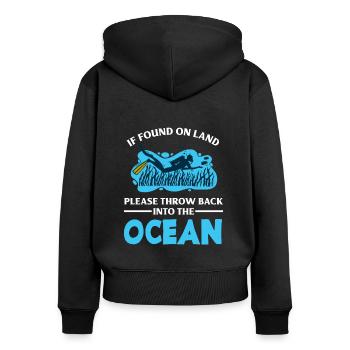 Tauchen Taucher Lustiges Taucher Geschenk - Frauen Premium Bio Zip Hoodie - Schwarz - Hinten - Julia (174cm)
