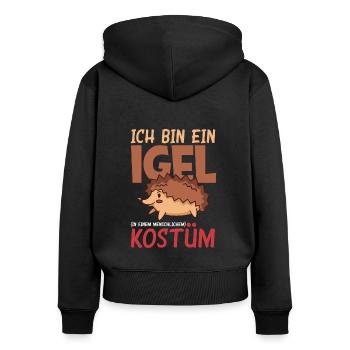Je suis un hérisson drôle de cadeau de hérisson - Sweat à capuche zippé Premium bio Femme - noir - Dos - Julia (174cm)