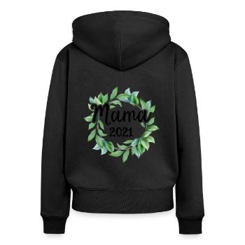 Mama 2022 Schwanger Schwangerschaft Mom To Be - Frauen Premium Bio Zip Hoodie - Schwarz - Hinten - Julia (174cm)