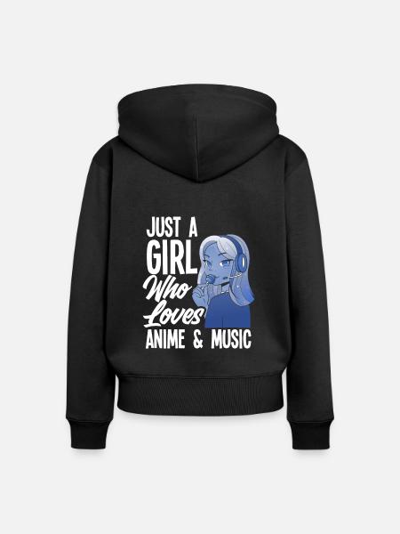 Lustiges Anime Geschenk - Frauen Premium Bio Zip Hoodie - Schwarz