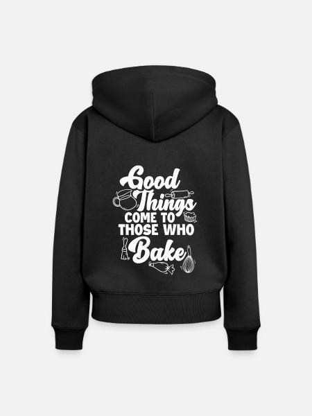 Lustiges Hobby Bäcker Geschenk - Frauen Premium Bio Zip Hoodie - Schwarz
