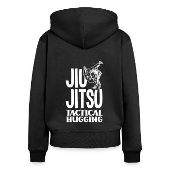 Jiu Jitsu Jiu Jitsu Jiu Jitsu - Frauen Premium Bio Zip Hoodie - Schwarz - Hinten - Julia (174cm)