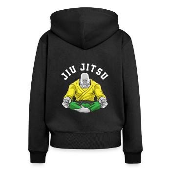 Jiu Jitsu Jiu Jitsu Jiu Jitsu - Sweat à capuche zippé Premium bio Femme - noir - Dos - Julia (174cm)