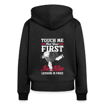 Jiu Jitsu Jiu Jitsu Jiu Jitsu - Women's Premium Organic Zip Hoodie - black - Back - Julia (174cm)