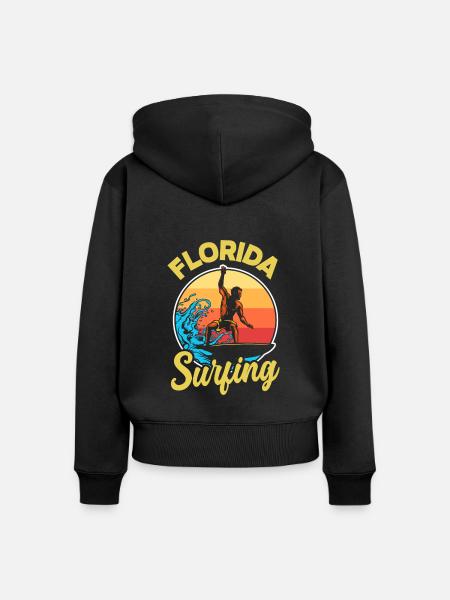 Florida - Frauen Premium Bio Zip Hoodie - Schwarz