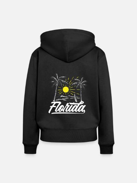 Florida - Frauen Premium Bio Zip Hoodie - Schwarz