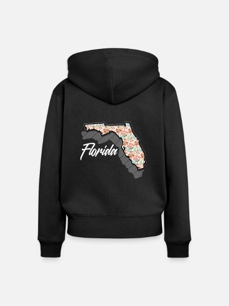 Florida - Frauen Premium Bio Zip Hoodie - Schwarz