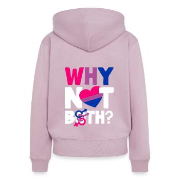 Bisexuel LGBTQ+ Bi LGBTQ - Sweat à capuche zippé Premium bio Femme - rose poudré - Dos - Julia (174cm)