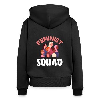 Feminismus Feministin - Frauen Premium Bio Zip Hoodie - Schwarz - Hinten - Julia (174cm)