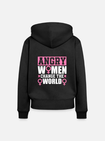 Feminismus Feministin - Frauen Premium Bio Zip Hoodie - Schwarz