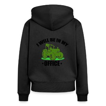 Love my farm farmer farmer stall farmer - Women's Premium Organic Zip Hoodie - black - Back - Julia (174cm)