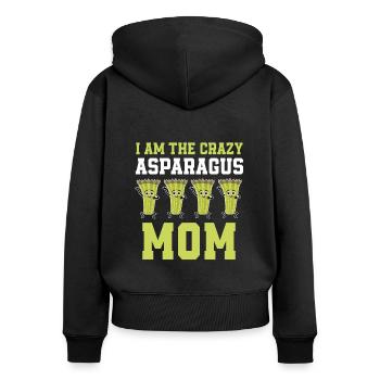 Asperges Mama - Sweat à capuche zippé Premium bio Femme - noir - Dos - Julia (174cm)