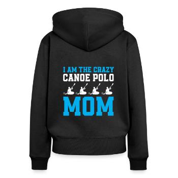 Kanupolo Mama - Sweat à capuche zippé Premium bio Femme - noir - Dos - Julia (174cm)