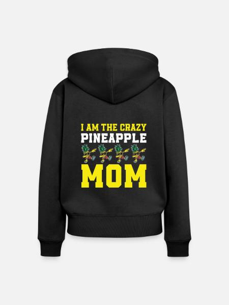 Ananas Mama - Frauen Premium Bio Zip Hoodie - Schwarz