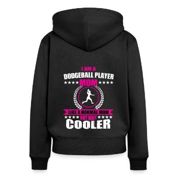 Maman Dodgeball - Sweat à capuche zippé Premium bio Femme - noir - Dos - Julia (174cm)