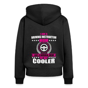 Instructeur de conduite Maman - Sweat à capuche zippé Premium bio Femme - noir - Dos - Julia (174cm)