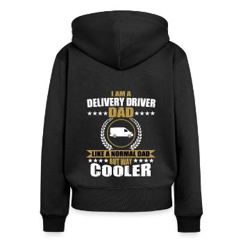 Funny Delivery Driver Dad Father's Day - Women's Premium Organic Zip Hoodie - black - Back - Julia (174cm)