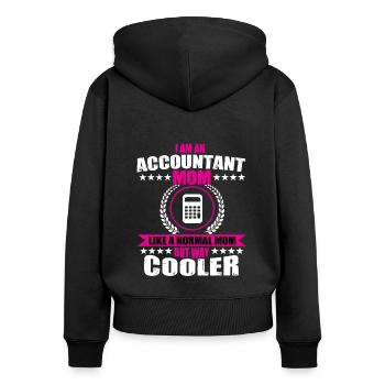 Toller Buchhalter Mama Outfit Muttertag - Frauen Premium Bio Zip Hoodie - Schwarz - Hinten - Julia (174cm)