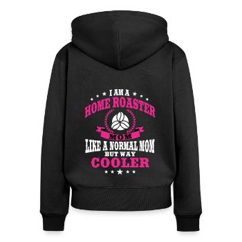 Home Roaster Mama - Women's Premium Organic Zip Hoodie - black - Back - Julia (174cm)