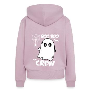 Boo Boo Crew Nurse Shirts Halloween Nurse Shirts - Sweat à capuche zippé Premium bio Femme - rose poudré - Dos - Julia (174cm)