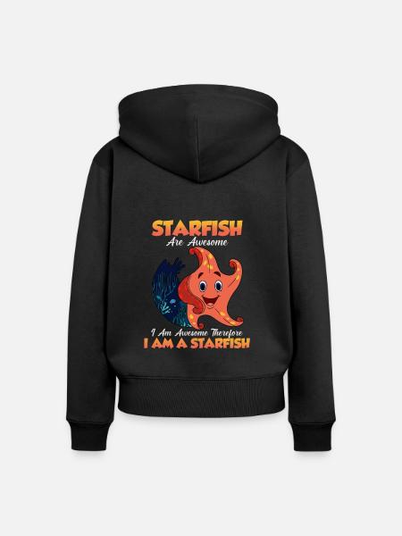 Seestern - Frauen Premium Bio Zip Hoodie - Schwarz