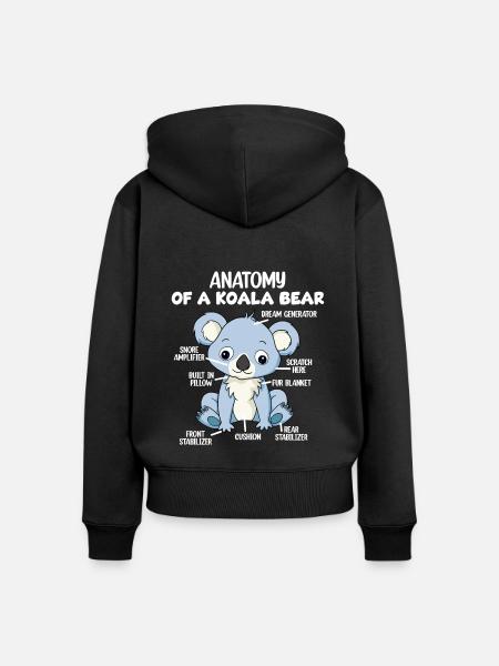 Anatomie eines Koala-Bären - Frauen Premium Bio Zip Hoodie - Schwarz