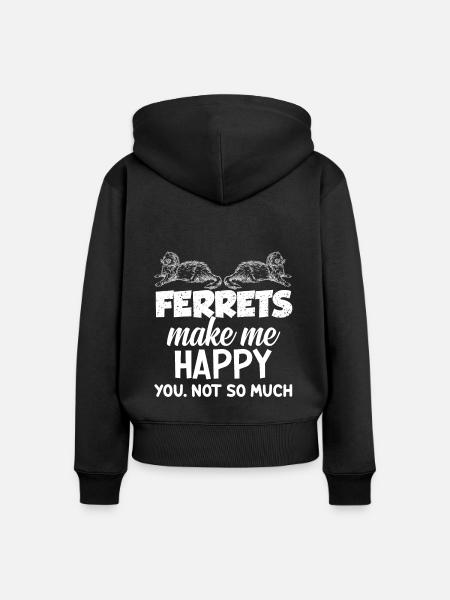 Frettchen - Frauen Premium Bio Zip Hoodie - Schwarz