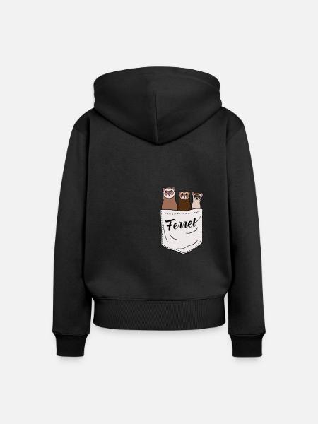 Frettchen - Frauen Premium Bio Zip Hoodie - Schwarz