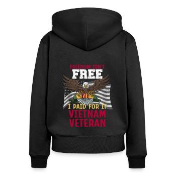Vietnam Veteran - Women's Premium Organic Zip Hoodie - black - Back - Julia (174cm)