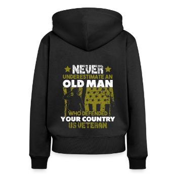 Vietnam Veteran - Women's Premium Organic Zip Hoodie - black - Back - Julia (174cm)