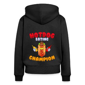 Hot-dog - Sweat à capuche zippé Premium bio Femme - noir - Dos - Julia (174cm)