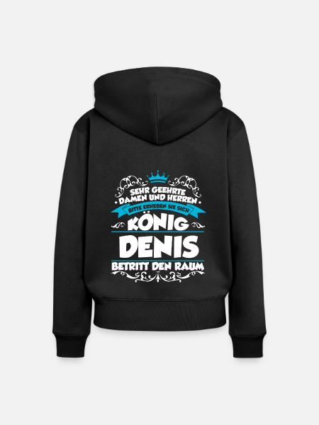 Denis Name Design - Frauen Premium Bio Zip Hoodie - Schwarz
