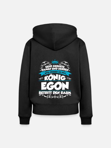 Egon Name Design - Frauen Premium Bio Zip Hoodie - Schwarz