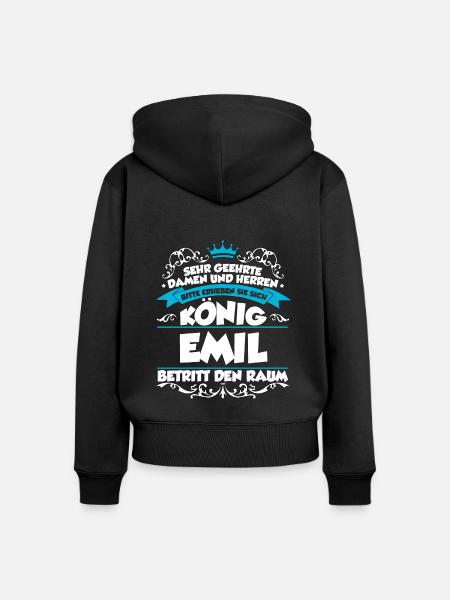 Emil Name Design - Frauen Premium Bio Zip Hoodie - Schwarz