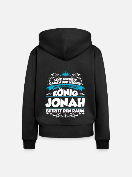 Jonah Name Design - Frauen Premium Bio Zip Hoodie - Schwarz